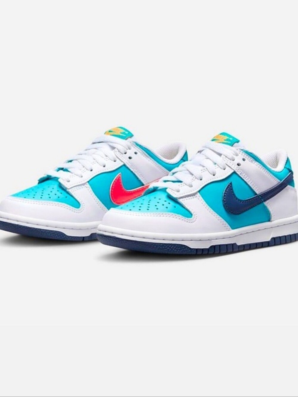 Nike Dunk Low Retro Dusty Shoes Kids Size 5Y White Teal Sneakers